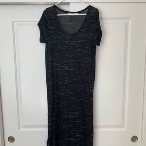 Free People Black Heathered T-shirt Maxi Dress